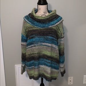 Ruby Road Multi Colored Cowl Neck Sweater